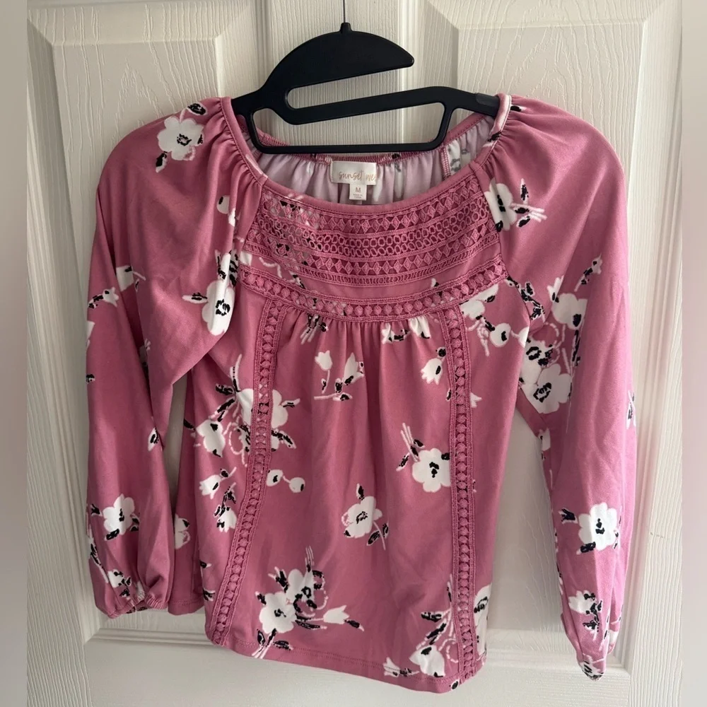Adorable Pink Floral Kids Blouse